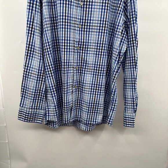 Van Heusen Men's Button Up Checkered Shirt Blue/Multi Size 18-18 1/2 XXL - Picture 4 of 8
